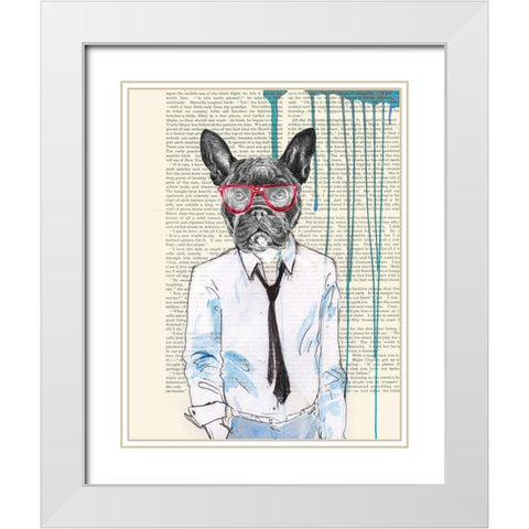 Gentleman White Modern Wood Framed Art Print with Double Matting by Matt, Spencer