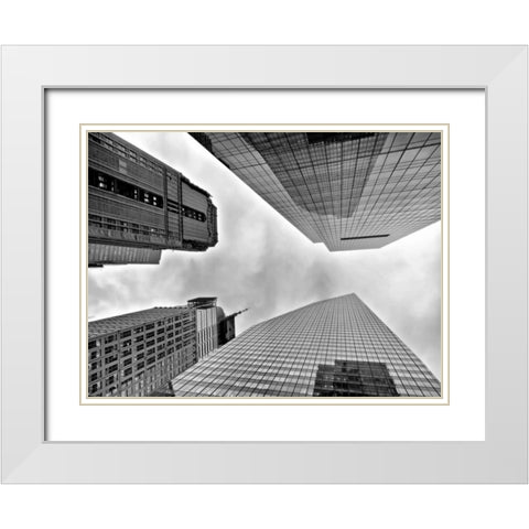 Urban View, NYC White Modern Wood Framed Art Print with Double Matting by Ratsenskiy, Vadim