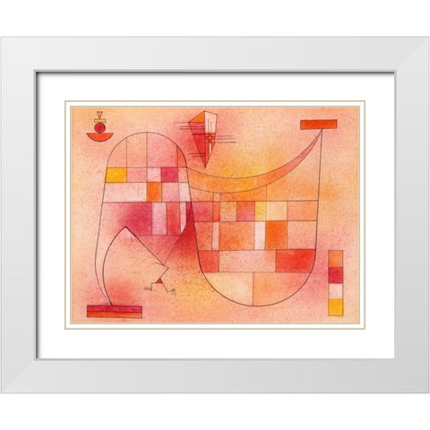 Yellow Pink White Modern Wood Framed Art Print with Double Matting by Kandinsky, Wassily