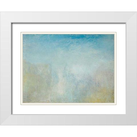 Venice with the Salute White Modern Wood Framed Art Print with Double Matting by Turner, William