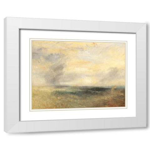 Margate from the Sea White Modern Wood Framed Art Print with Double Matting by Turner, William