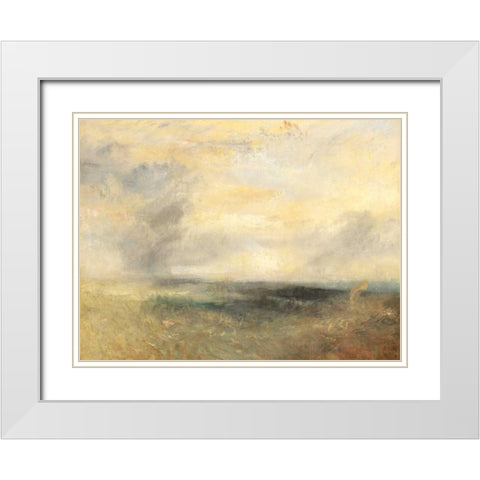 Margate from the Sea White Modern Wood Framed Art Print with Double Matting by Turner, William