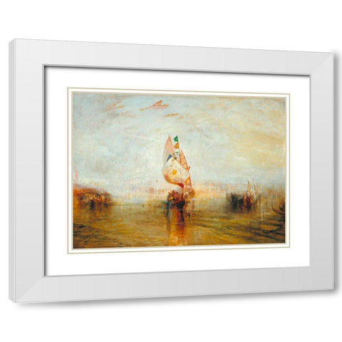 The Sun of Venice going to Sea White Modern Wood Framed Art Print with Double Matting by Turner, William