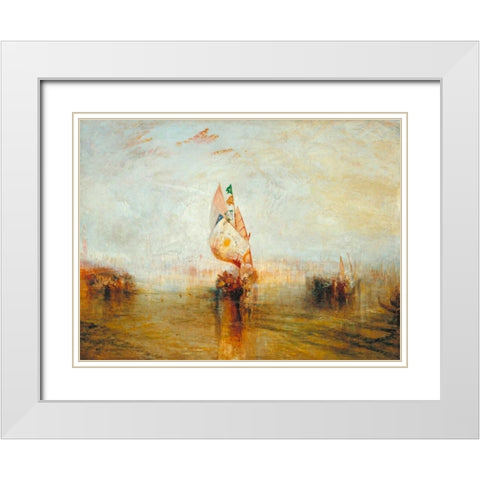 The Sun of Venice going to Sea White Modern Wood Framed Art Print with Double Matting by Turner, William
