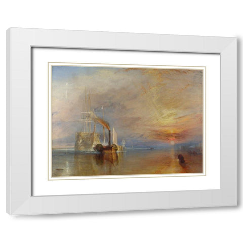The Fighting Temeraire White Modern Wood Framed Art Print with Double Matting by Turner, William