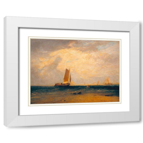 Tide Setting In White Modern Wood Framed Art Print with Double Matting by Turner, William