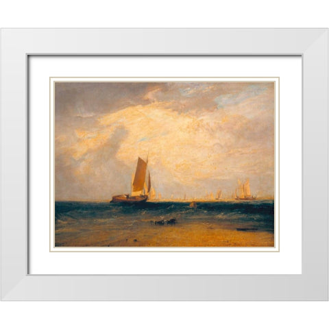 Tide Setting In White Modern Wood Framed Art Print with Double Matting by Turner, William