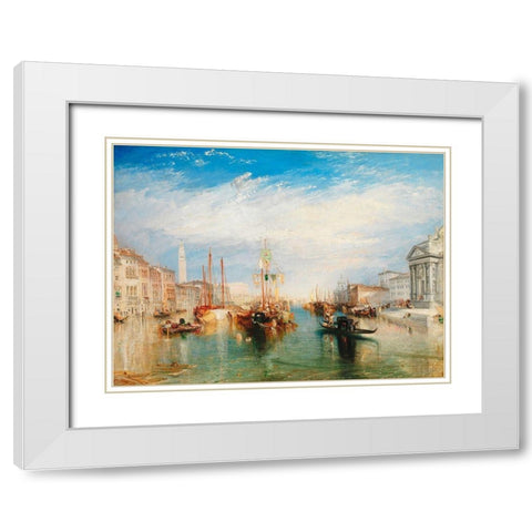 Venice- from the Porch of Madonna della Salute White Modern Wood Framed Art Print with Double Matting by Turner, William