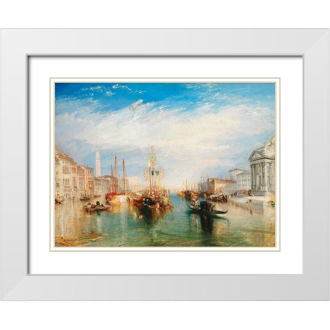 Venice- from the Porch of Madonna della Salute White Modern Wood Framed Art Print with Double Matting by Turner, William