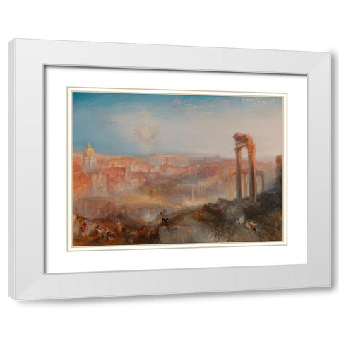 Modern Rome, Campo Vaccino White Modern Wood Framed Art Print with Double Matting by Turner, William