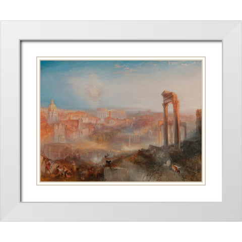Modern Rome, Campo Vaccino White Modern Wood Framed Art Print with Double Matting by Turner, William