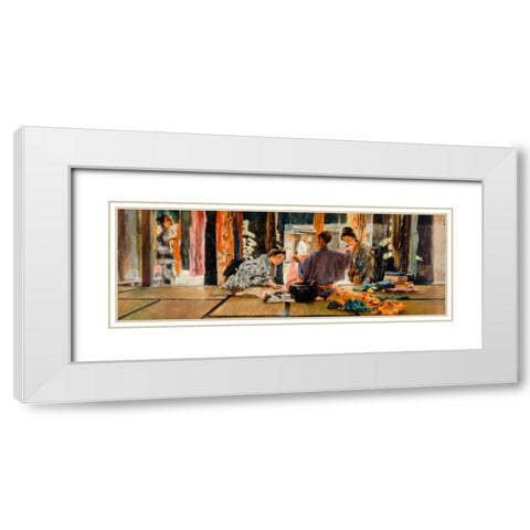 The Silk Merchant White Modern Wood Framed Art Print with Double Matting by Blum, Robert Frederick