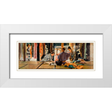 The Silk Merchant White Modern Wood Framed Art Print with Double Matting by Blum, Robert Frederick