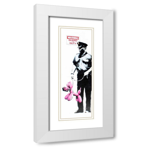 Los Angeles (graffiti attributed to Banksy) White Modern Wood Framed Art Print with Double Matting by Anonymous (attributed to Banksy)
