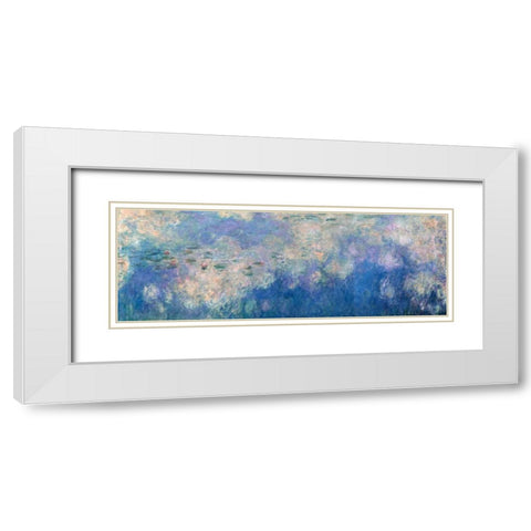 Waterlilies- The Clouds White Modern Wood Framed Art Print with Double Matting by Monet, Claude