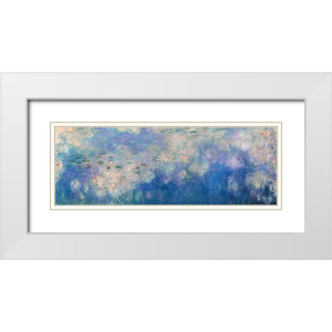 Waterlilies- The Clouds White Modern Wood Framed Art Print with Double Matting by Monet, Claude