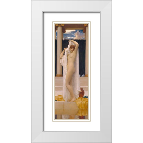 The Bath of Psyche White Modern Wood Framed Art Print with Double Matting by Leighton, Frederic