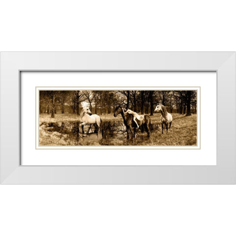 Spirits of the Woods White Modern Wood Framed Art Print with Double Matting by Moreau, Marc
