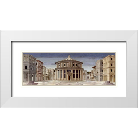 La citta ideale White Modern Wood Framed Art Print with Double Matting by della Francesca, Piero