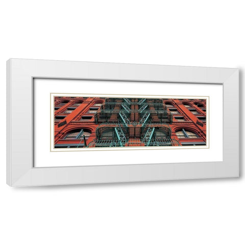 The Puck Building Facade Soho NYC White Modern Wood Framed Art Print with Double Matting by Berenholtz, Richard