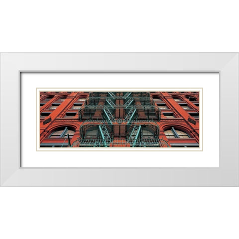 The Puck Building Facade Soho NYC White Modern Wood Framed Art Print with Double Matting by Berenholtz, Richard