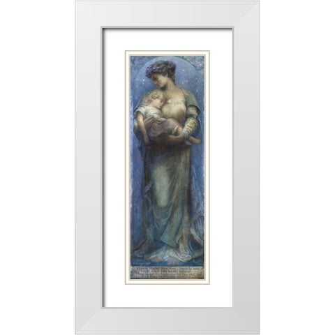 O Holy Night White Modern Wood Framed Art Print with Double Matting by Raymond, Henry