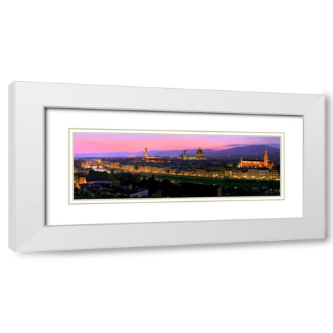 Florence at night White Modern Wood Framed Art Print with Double Matting by Ratsenskiy, Vadim