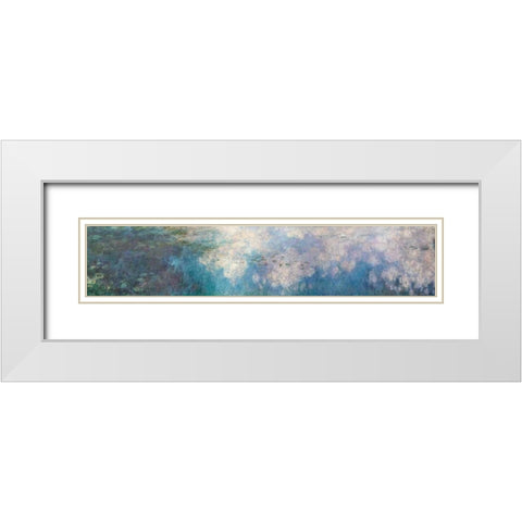 The Water Lilies - The Clouds White Modern Wood Framed Art Print with Double Matting by Monet, Claude