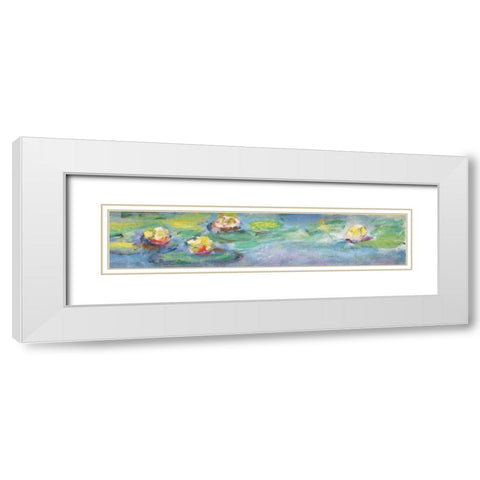 Nympheas White Modern Wood Framed Art Print with Double Matting by Monet, Claude