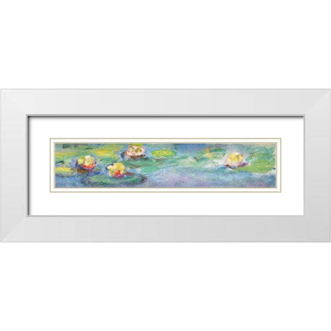 Nympheas White Modern Wood Framed Art Print with Double Matting by Monet, Claude