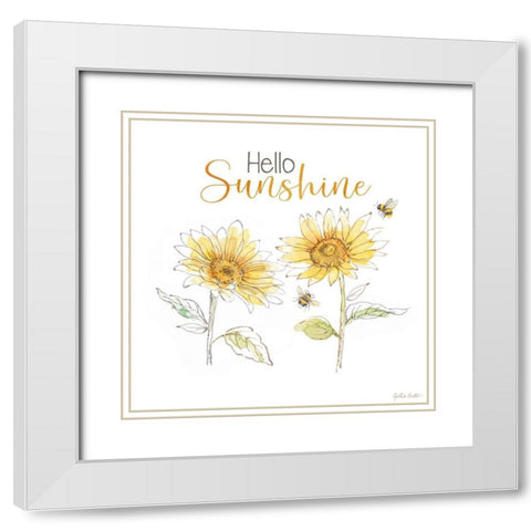 Be My Sunshine VII White Modern Wood Framed Art Print with Double Matting by Coulter, Cynthia