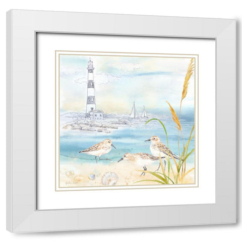 By the Seashore IV White Modern Wood Framed Art Print with Double Matting by Coulter, Cynthia