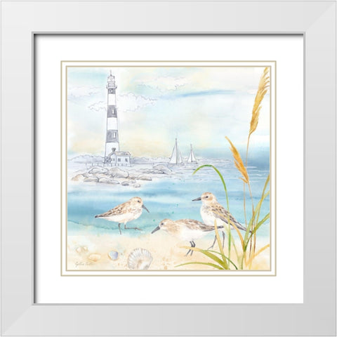 By the Seashore IV White Modern Wood Framed Art Print with Double Matting by Coulter, Cynthia