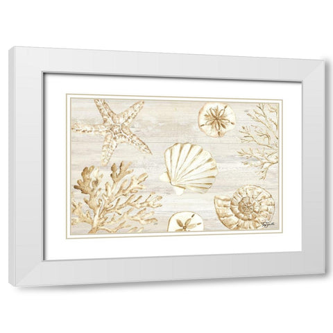 Calm Shores I White Modern Wood Framed Art Print with Double Matting by Tre Sorelle Studios