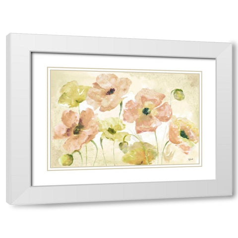 Watercolor Blush Landscape White Modern Wood Framed Art Print with Double Matting by Tre Sorelle Studios