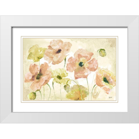 Watercolor Blush Landscape White Modern Wood Framed Art Print with Double Matting by Tre Sorelle Studios