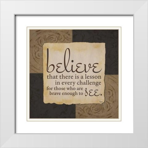 Simple Wisdom I White Modern Wood Framed Art Print with Double Matting by Reed, Tara