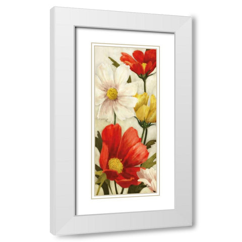 Spice Floral Panel I White Modern Wood Framed Art Print with Double Matting by Milan, Vittorio