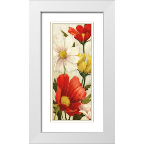 Spice Floral Panel I White Modern Wood Framed Art Print with Double Matting by Milan, Vittorio