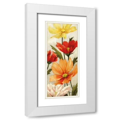 Spice Floral Panel II White Modern Wood Framed Art Print with Double Matting by Milan, Vittorio