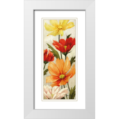 Spice Floral Panel II White Modern Wood Framed Art Print with Double Matting by Milan, Vittorio