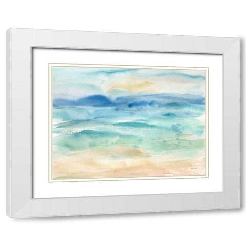 Abstract Seascape White Modern Wood Framed Art Print with Double Matting by Coulter, Cynthia