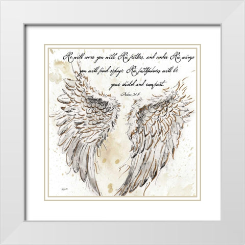 On Angels Wings I White Modern Wood Framed Art Print with Double Matting by Tre Sorelle Studios