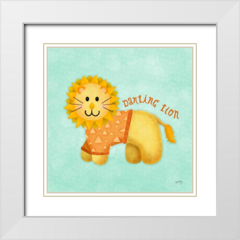 Baby Safari II White Modern Wood Framed Art Print with Double Matting by Noonday Design