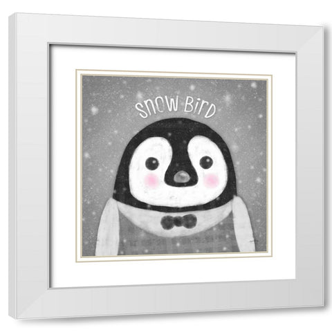 Snow Buddies II White Modern Wood Framed Art Print with Double Matting by Noonday Design