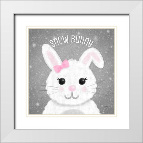 Snow Buddies IV White Modern Wood Framed Art Print with Double Matting by Noonday Design
