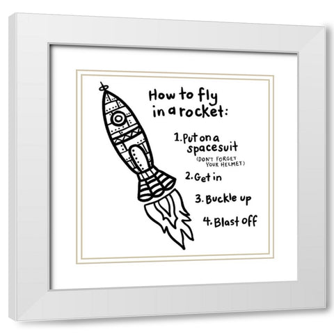 Outerspace I White Modern Wood Framed Art Print with Double Matting by Noonday Design