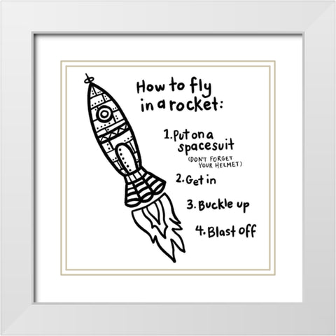 Outerspace I White Modern Wood Framed Art Print with Double Matting by Noonday Design