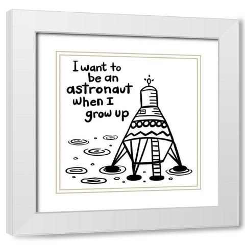 Outerspace II White Modern Wood Framed Art Print with Double Matting by Noonday Design