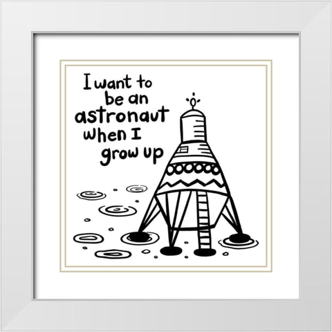 Outerspace II White Modern Wood Framed Art Print with Double Matting by Noonday Design